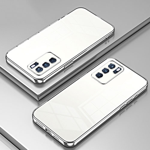 Ultra-thin Transparent TPU Soft Case Cover SY1 for Oppo Reno6 Pro 5G Silver