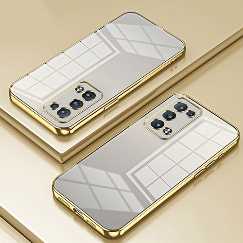 Ultra-thin Transparent TPU Soft Case Cover SY1 for Oppo Reno6 Pro+ Plus 5G Gold