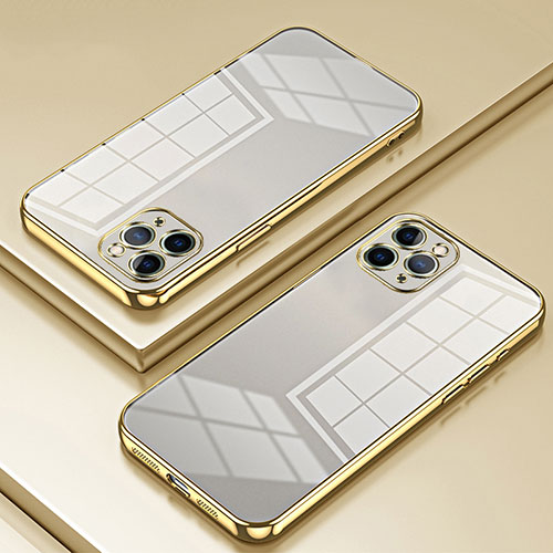 Ultra-thin Transparent TPU Soft Case Cover SY2 for Apple iPhone 11 Pro Max Gold