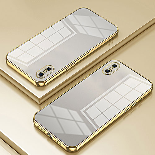 Ultra-thin Transparent TPU Soft Case Cover SY2 for Apple iPhone X Gold