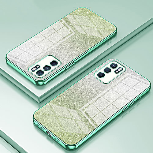 Ultra-thin Transparent TPU Soft Case Cover SY2 for Oppo Reno6 5G Green