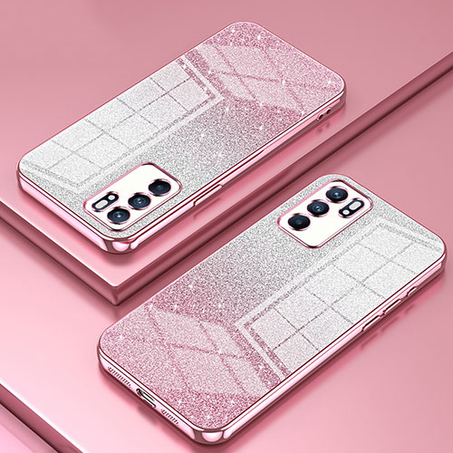 Ultra-thin Transparent TPU Soft Case Cover SY2 for Oppo Reno6 5G Rose Gold
