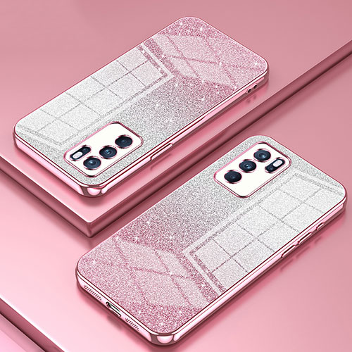 Ultra-thin Transparent TPU Soft Case Cover SY2 for Oppo Reno6 Pro 5G Rose Gold