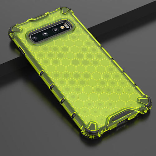 Ultra-thin Transparent TPU Soft Case Cover U04 for Samsung Galaxy S10 Plus Green