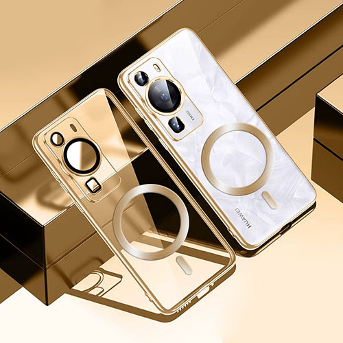 Ultra-thin Transparent TPU Soft Case Cover with Mag-Safe Magnetic S01 for Huawei P60 Gold