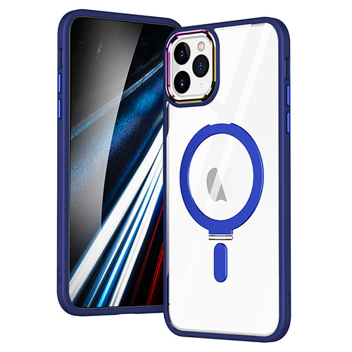 Ultra-thin Transparent TPU Soft Case Cover with Mag-Safe Magnetic SD1 for Apple iPhone 11 Pro Max Blue