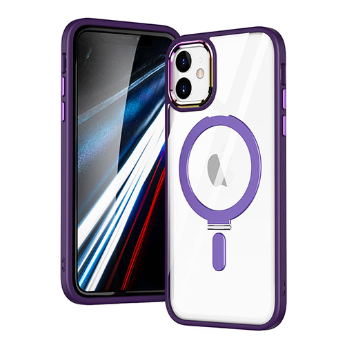 Ultra-thin Transparent TPU Soft Case Cover with Mag-Safe Magnetic SD1 for Apple iPhone 11 Purple