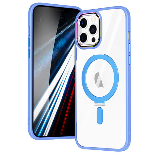 Ultra-thin Transparent TPU Soft Case Cover with Mag-Safe Magnetic SD1 for Apple iPhone 12 Pro Sky Blue