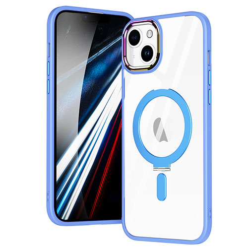 Ultra-thin Transparent TPU Soft Case Cover with Mag-Safe Magnetic SD1 for Apple iPhone 13 Sky Blue