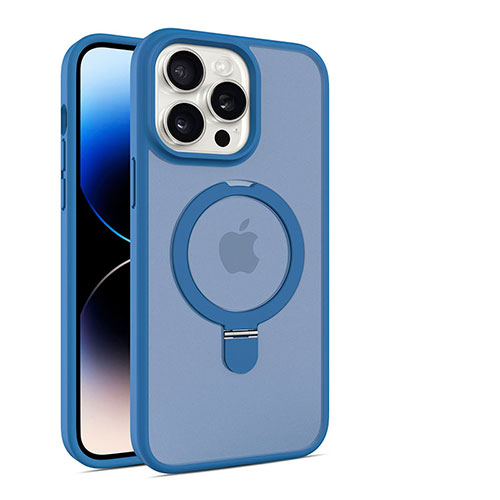 Ultra-thin Transparent TPU Soft Case Cover with Mag-Safe Magnetic T02 for Apple iPhone 14 Pro Max Blue