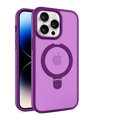Ultra-thin Transparent TPU Soft Case Cover with Mag-Safe Magnetic T02 for Apple iPhone 14 Pro Max Purple