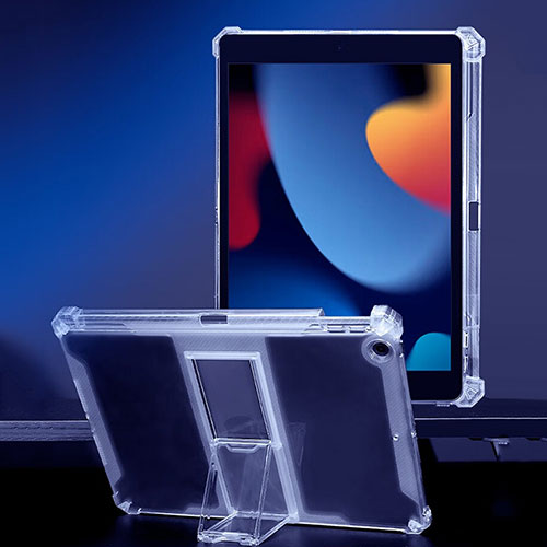 Ultra-thin Transparent TPU Soft Case Cover with Stand for Apple iPad 10.2 (2020) Clear