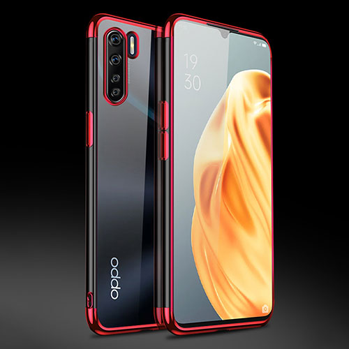 Ultra-thin Transparent TPU Soft Case Cover Z01 for Oppo Find X2 Lite Red