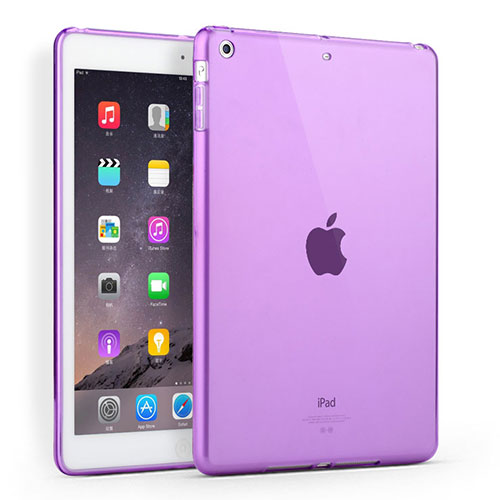 Ultra-thin Transparent TPU Soft Case for Apple iPad Air Purple