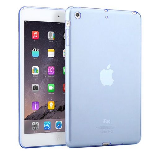 Ultra-thin Transparent TPU Soft Case for Apple iPad Mini Sky Blue