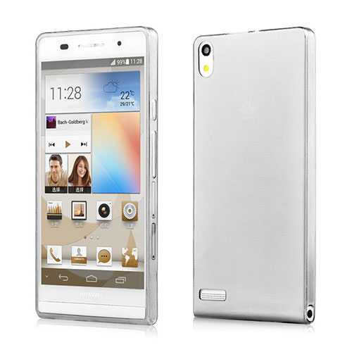 Ultra-thin Transparent TPU Soft Case for Huawei Ascend P6 Gray