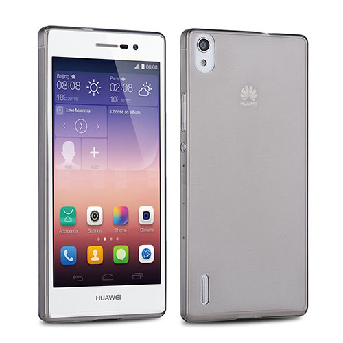 Ultra-thin Transparent TPU Soft Case for Huawei P7 Dual SIM Gray