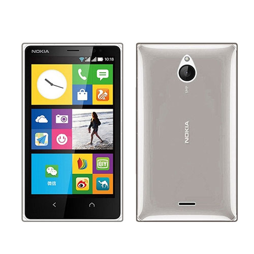 Ultra-thin Transparent TPU Soft Case for Nokia X2 Dual Sim Gray