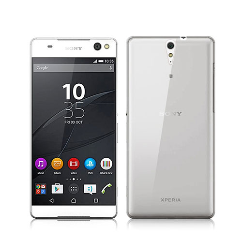 Ultra-thin Transparent TPU Soft Case for Sony Xperia C5 Ultra Gray