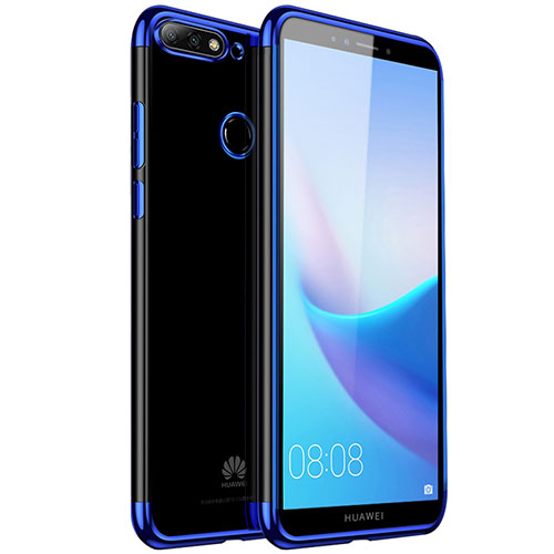 Ultra-thin Transparent TPU Soft Case H01 for Huawei Honor 7C Blue