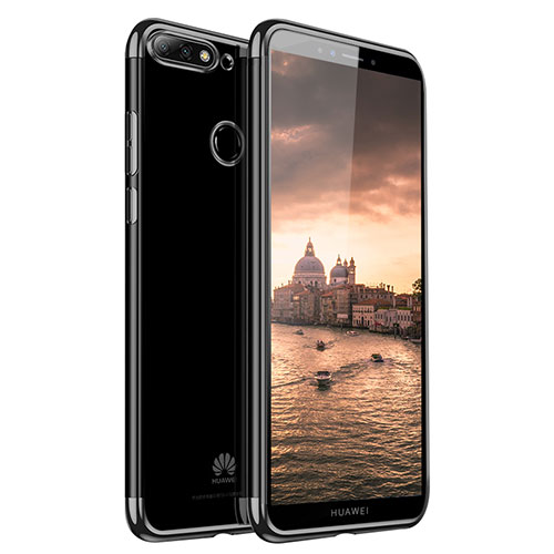 Ultra-thin Transparent TPU Soft Case H01 for Huawei Y7 (2018) Black
