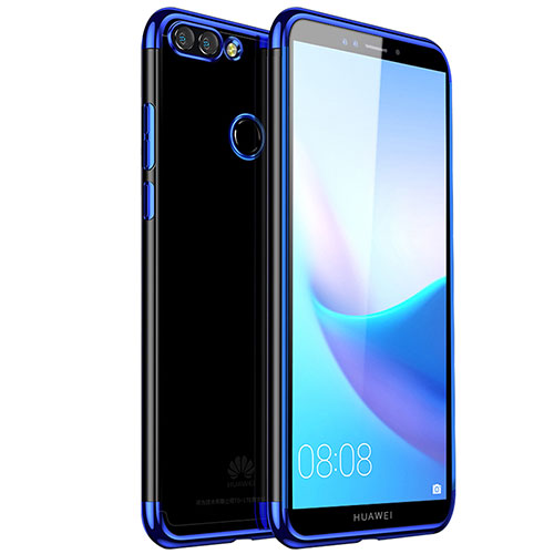 Ultra-thin Transparent TPU Soft Case H01 for Huawei Y9 (2018) Blue