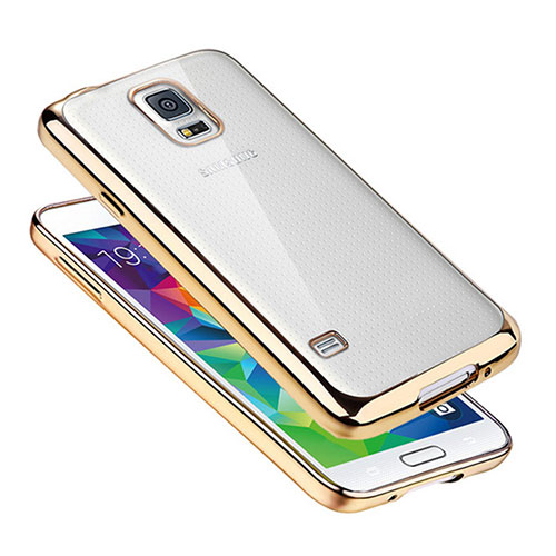 Ultra-thin Transparent TPU Soft Case H01 for Samsung Galaxy S5 Duos Plus Gold