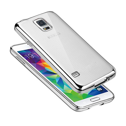 Ultra-thin Transparent TPU Soft Case H01 for Samsung Galaxy S5 G900F G903F Silver