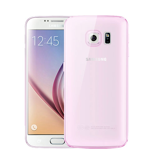 Ultra-thin Transparent TPU Soft Case H01 for Samsung Galaxy S6 Duos SM-G920F G9200 Pink