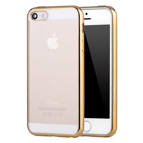 Ultra-thin Transparent TPU Soft Case H05 for Apple iPhone SE Gold