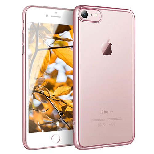 Ultra-thin Transparent TPU Soft Case H11 for Apple iPhone 8 Rose Gold