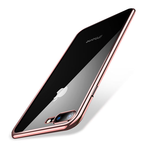 Ultra-thin Transparent TPU Soft Case Q04 for Apple iPhone 8 Plus Rose Gold