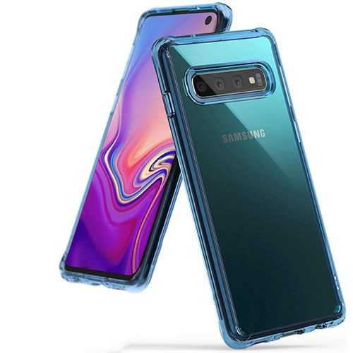 Ultra-thin Transparent TPU Soft Case S01 for Samsung Galaxy S10 Sky Blue