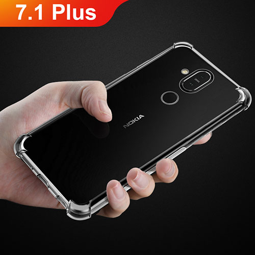 Ultra-thin Transparent TPU Soft Case T02 for Nokia 7.1 Plus Clear