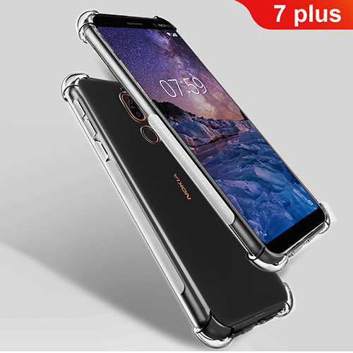 Ultra-thin Transparent TPU Soft Case T02 for Nokia 7 Plus Clear