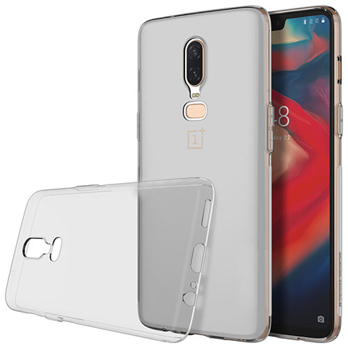 Ultra-thin Transparent TPU Soft Case T04 for OnePlus 6 Gray