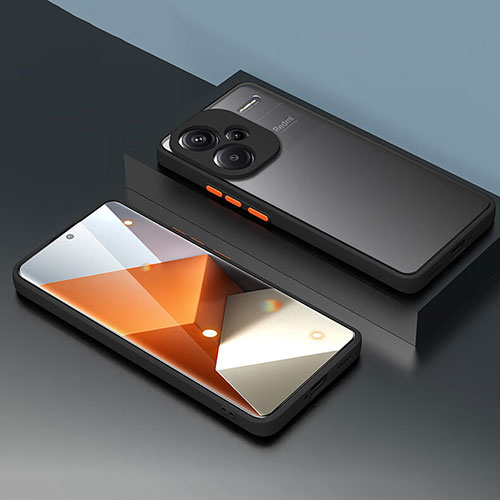 Ultra-thin Transparent TPU Soft Case T04 for Xiaomi Redmi Note 13 Pro+ Plus 5G Black