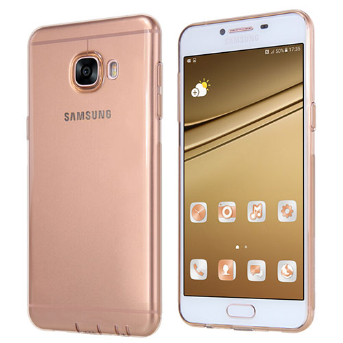 Ultra-thin Transparent TPU Soft Case T06 for Samsung Galaxy C7 SM-C7000 Gold