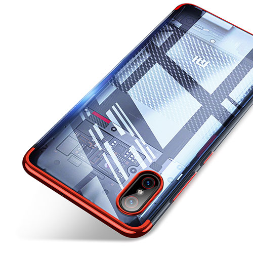 Ultra-thin Transparent TPU Soft Case T06 for Xiaomi Mi 8 Screen Fingerprint Edition Red