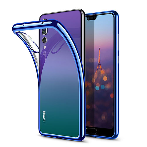 Ultra-thin Transparent TPU Soft Case T08 for Huawei P20 Pro Blue