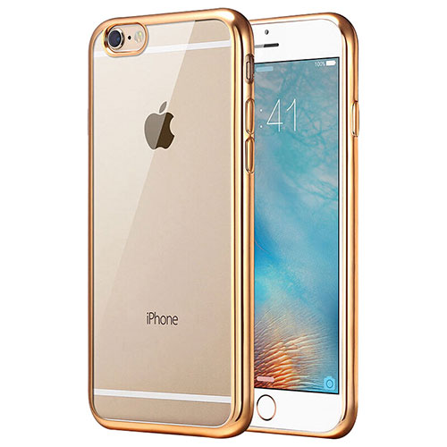 Ultra-thin Transparent TPU Soft Case T16 for Apple iPhone 6S Gold