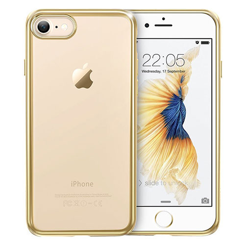 Ultra-thin Transparent TPU Soft Case T18 for Apple iPhone SE3 2022 Gold