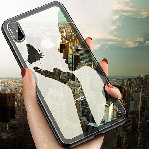 Ultra-thin Transparent TPU Soft Case V08 for Apple iPhone Xs Max Black