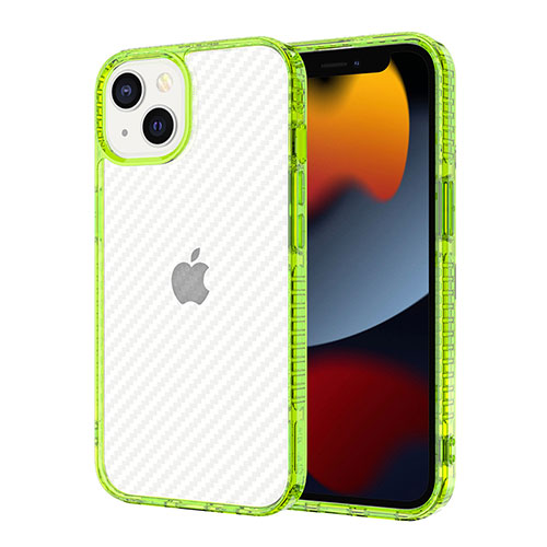 Ultra-thin Transparent TPU Soft Case YJ1 for Apple iPhone 13 Green