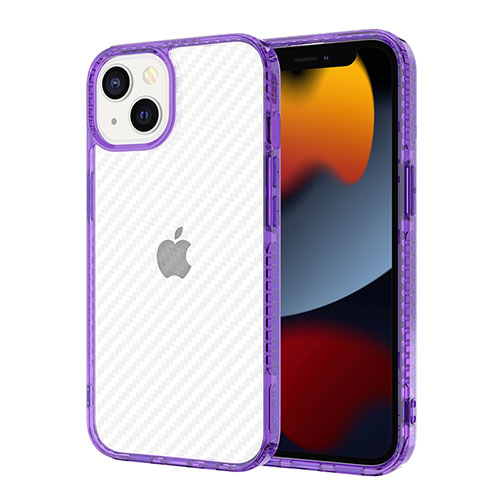 Ultra-thin Transparent TPU Soft Case YJ1 for Apple iPhone 13 Purple