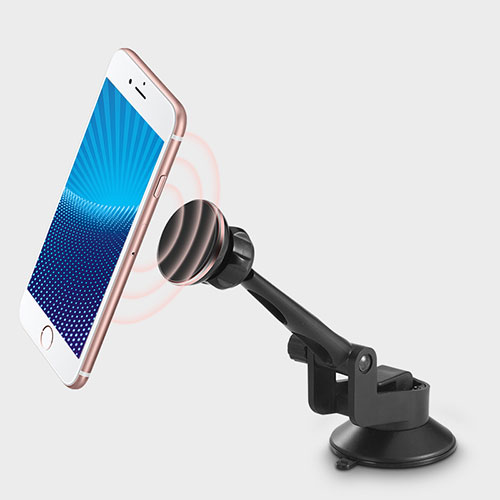 Universal Car Suction Cup Mount Cell Phone Holder Cradle H19 Black