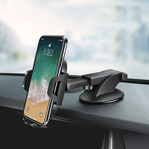 Universal Car Suction Cup Mount Cell Phone Holder Cradle Z03 Black