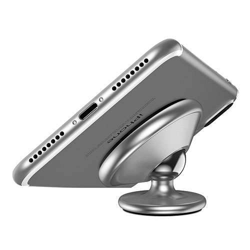 Universal Car Suction Cup Mount Magnetic Cell Phone Holder Cradle Silver