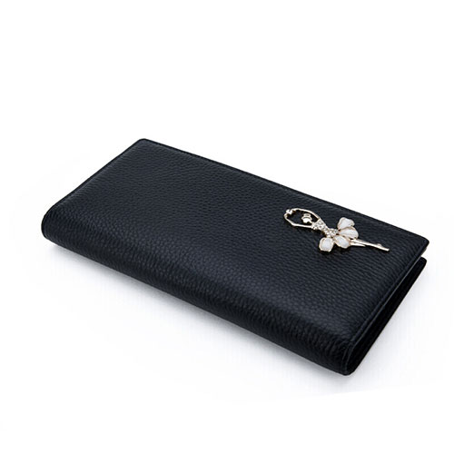 Universal Leather Wristlet Wallet Handbag Case Dancing Girl Black