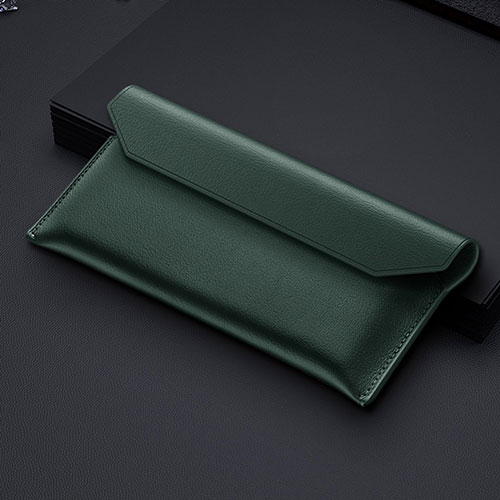 Universal Leather Wristlet Wallet Handbag Case for Samsung Galaxy Z Fold2 5G Green